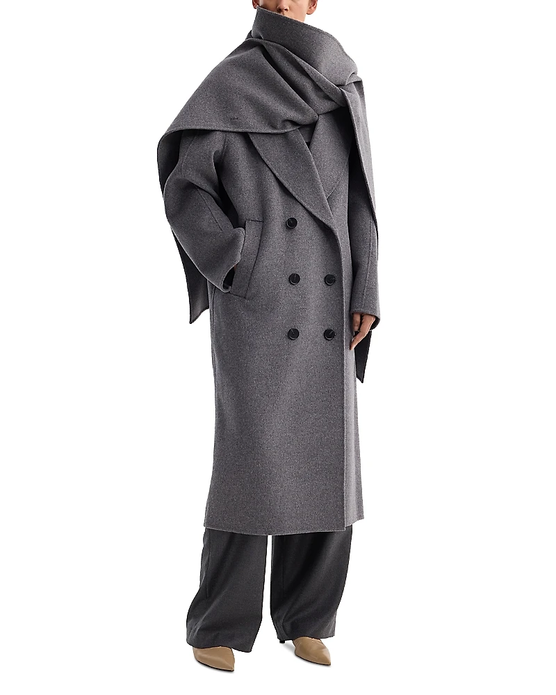 ROHE Wool Cashmere Signature Scarf Coat