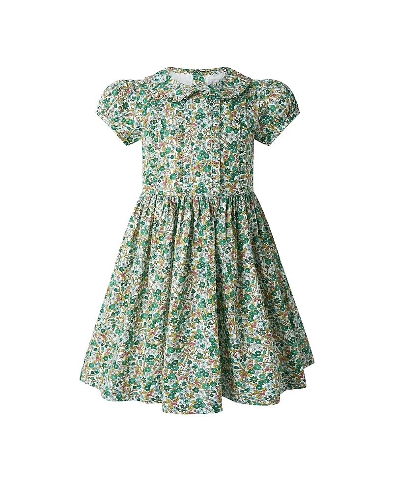 Rachel Riley Girls' Botanical Frill Front Dress - Little Kid, Big Kid