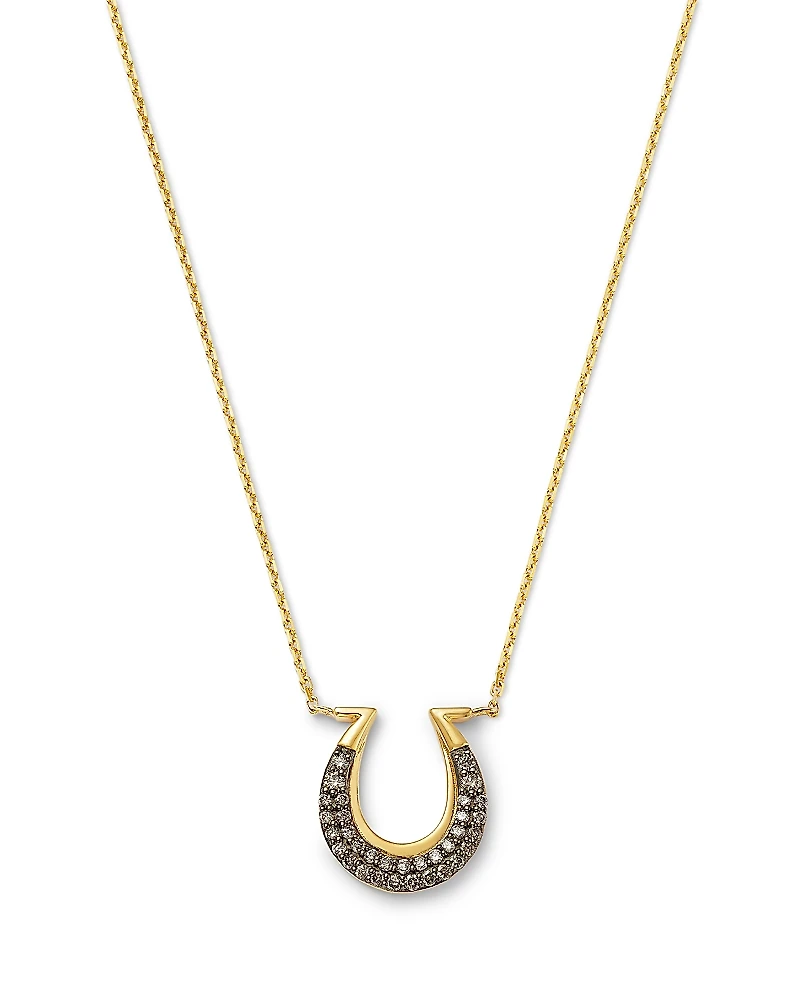 Bloomingdale's Fine Collection Diamond Horseshoe Pendant Necklace