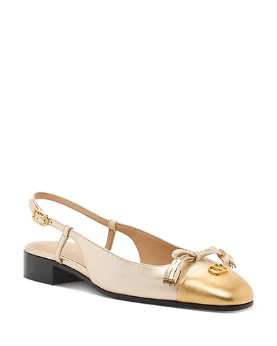 Valentino Garavani Women's Vlogo Valet Du Roi Slingback Ballerina Flats