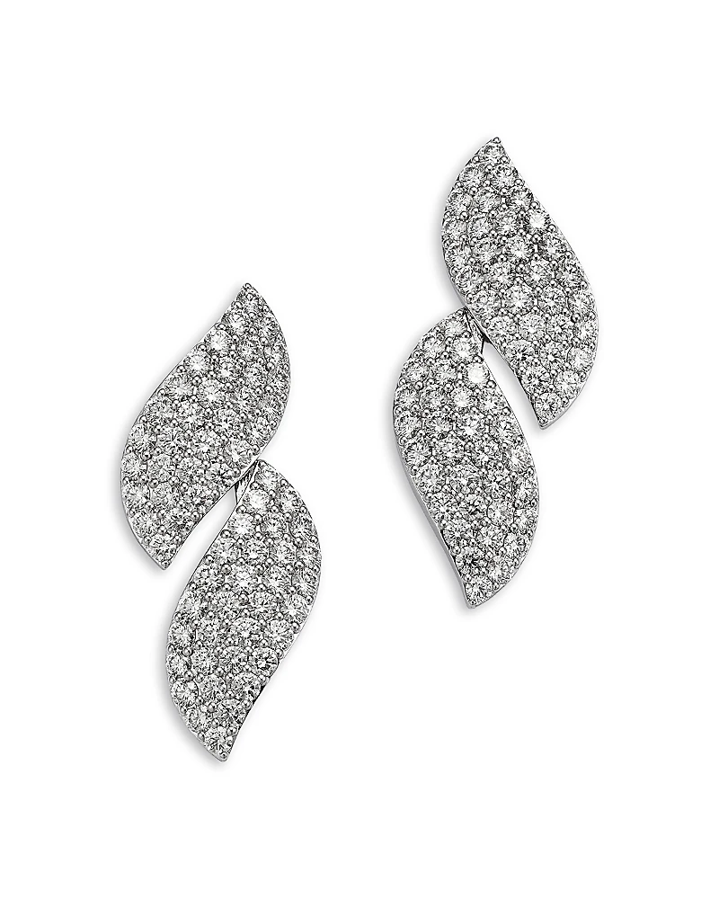 Robert Coin 18K White Gold San Marco Diamond Pave Swirl Drop Earrings