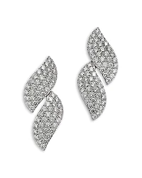 Robert Coin 18K White Gold San Marco Diamond Pave Swirl Drop Earrings
