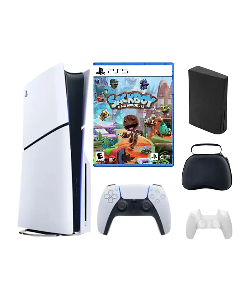 Sony PlayStation 5 Slim Disc Bundle with Sackboy Game and Accessories