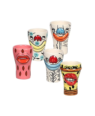 Tov Furniture Velma Collection - Set of all 5 Ceramic Glasses