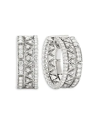 Etho Maria 18K White Gold Reflexion Diamond Multirow Hoop Earrings