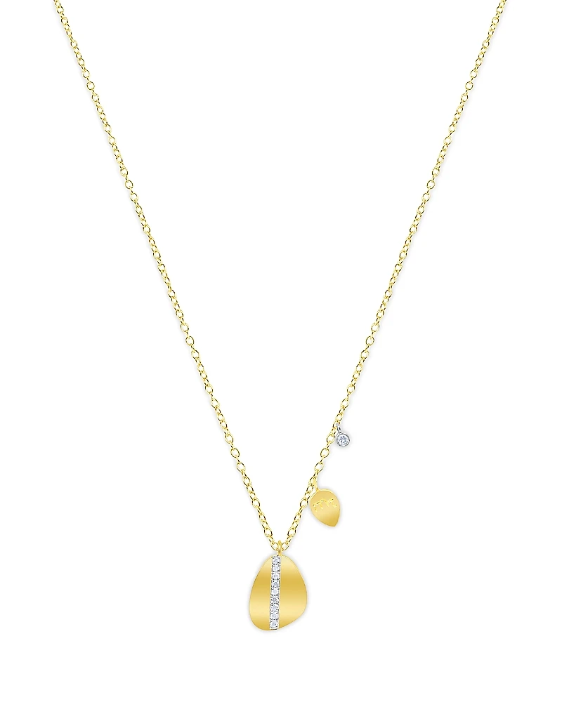 Meira T Gold-Plated Sterling Silver Diamond Disc Necklace, 16-18