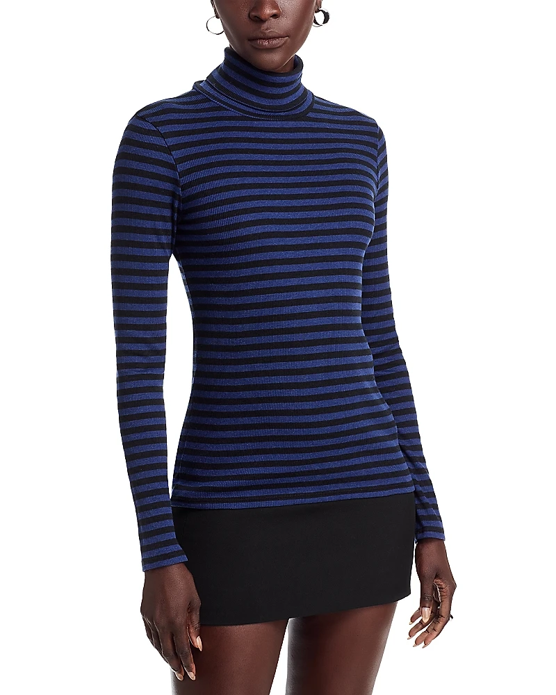 Majestic Filatures Striped Turtleneck Sweater