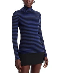 Majestic Filatures Striped Turtleneck Sweater
