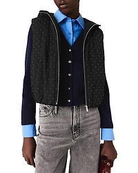 Maje Rhinestone Puffer Vest