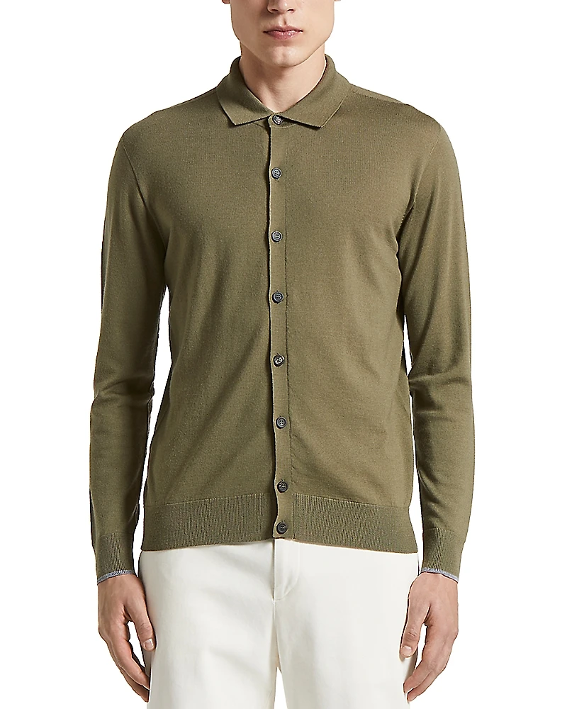 Peserico Collared Wool Button Front Sweater