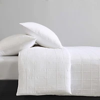 Calvin Klein Puckered Grid Solid 3 Piece Duvet Cover Set
