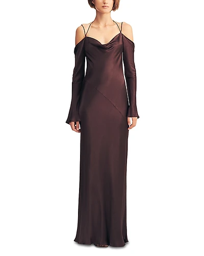 Shona Joy La Lune Off-the-Shoulder Tie Maxi Dress