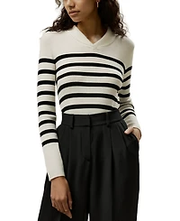 Lilysilk Striped Ultra-fine Merino Wool Sweater