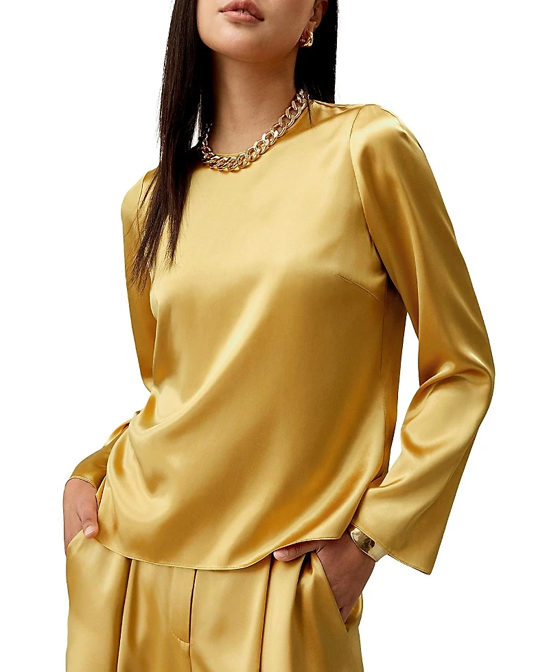 Lilysilk Minimalist Long Sleeve Silk Top