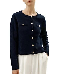 Lilysilk Merino Wool Golden Buttons Cardigan