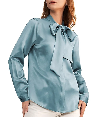Lilysilk Women's Bow-tie Neck Silk Blouse