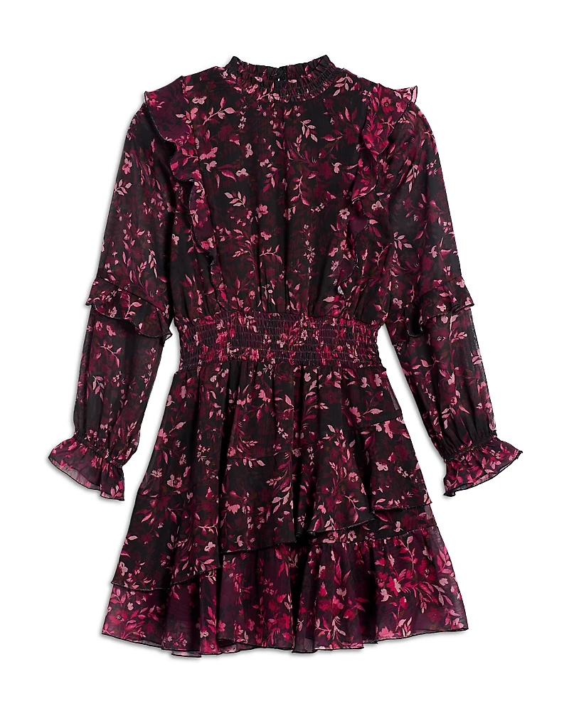 Aqua Girls' Long Sleeve Smocked Dress, Big Kid - Exclusive