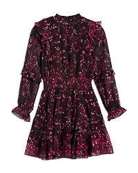 Aqua Girls' Long Sleeve Smocked Dress, Big Kid - Exclusive