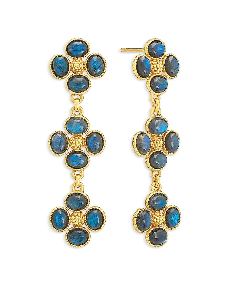 Capucine De Wulf Blue Labradorite Berry Clover Linear Earrings