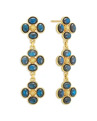 Capucine De Wulf Blue Labradorite Berry Clover Linear Earrings