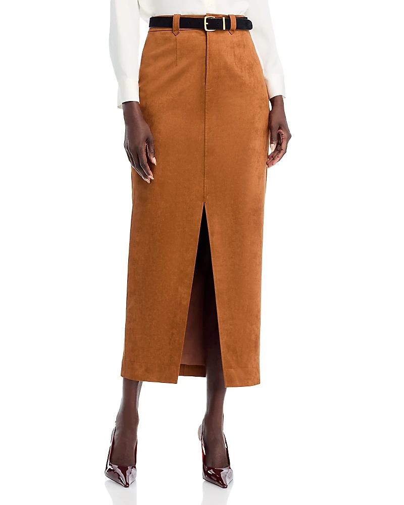 Toccin Meg Center Slit Midi Skirt