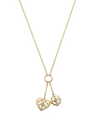 Bloomingdale's Fine Collection Diamond Heart & Clover Charm Necklace