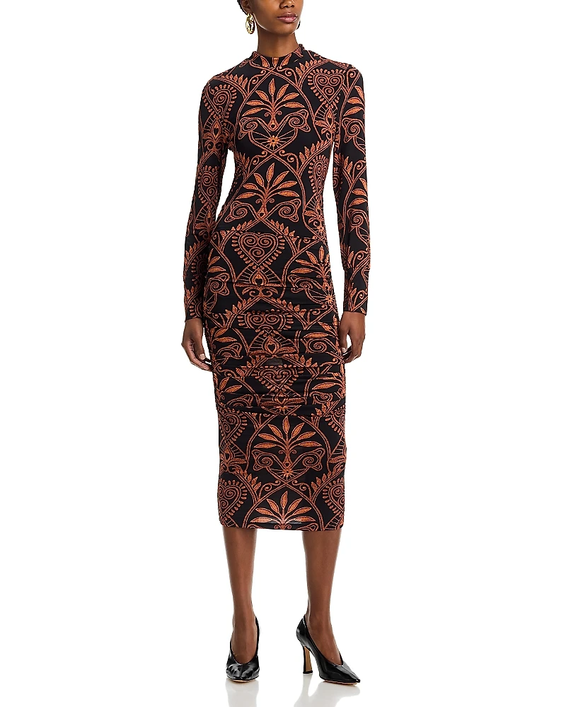 Farm Rio Cornely Anika Printed Jersey Midi Dress