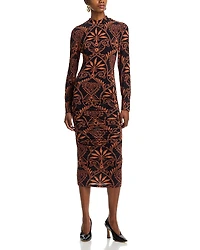 Farm Rio Cornely Anika Printed Jersey Midi Dress