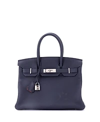 Pre-Owned HERMES Birkin 30 Handbag Verso Togo with Palladium Hardware