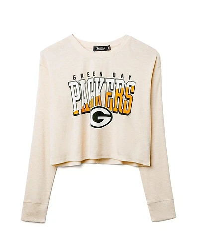 Junk Food Clothing Women's Nfl Green Bay Packers Slant Crop Thermal