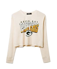Junk Food Clothing Women's Nfl Green Bay Packers Slant Crop Thermal