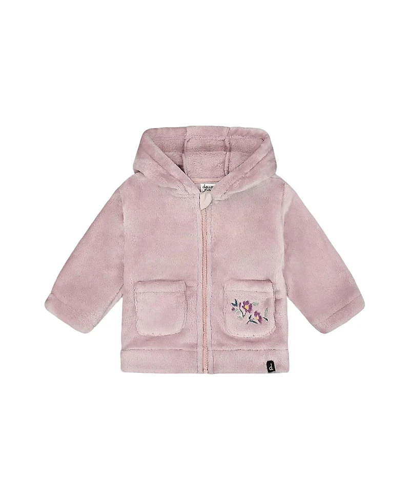 Deux par Girls' Hooded Zip Plush Jacket - Baby