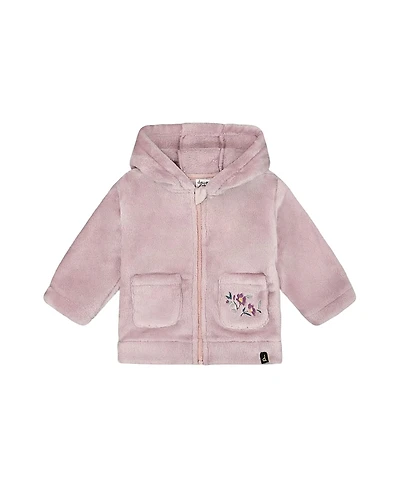 Deux par Girls' Hooded Zip Plush Jacket - Baby