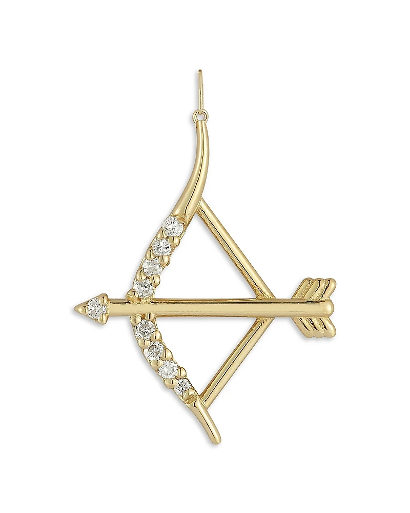 Moon & Meadow 14K Yellow Gold Diamond Bow & Arrow Charm Pendant