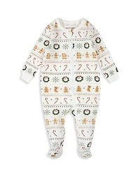 Firsts by petit lem Girls' Fair Isle Footed Print Sleeper - Baby