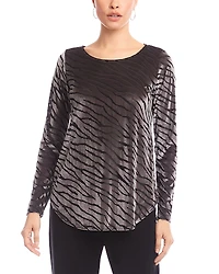Karen Kane Velvet Burnout Shirttail Top