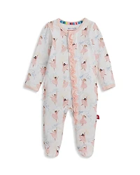 Magnetic Me Girls' Pretty Plies Printed Ruffled Footie One Piece - Baby