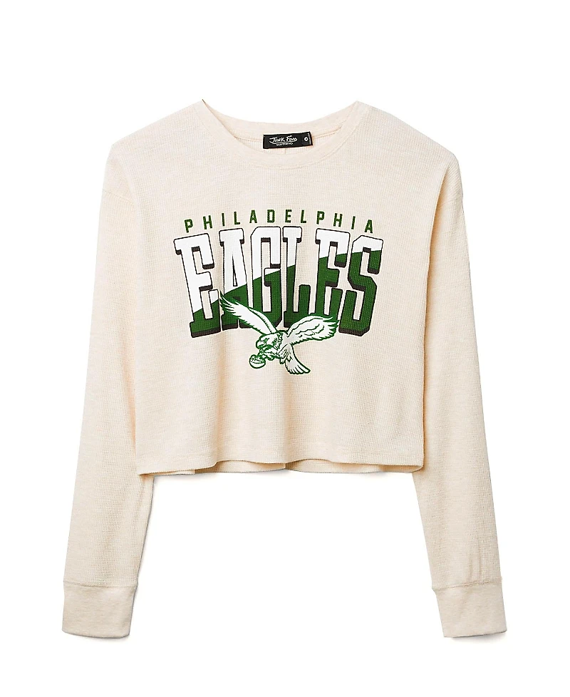 Junk Food Clothing Women's Nfl Philadelphia Eagles Slant Crop Thermal Tee