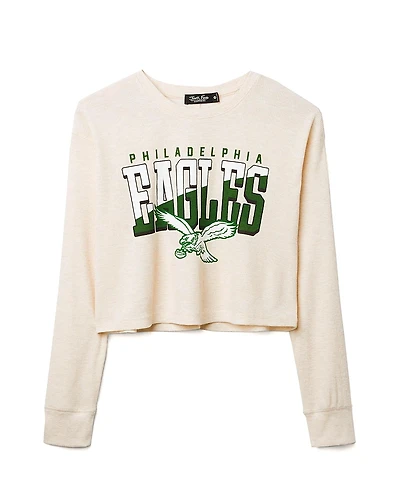 Junk Food Clothing Women's Nfl Philadelphia Eagles Slant Crop Thermal Tee