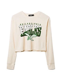 Junk Food Clothing Women's Nfl Philadelphia Eagles Slant Crop Thermal Tee