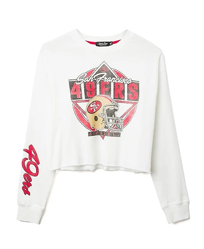 Junk Food Clothing Women's Nfl San Francisco 49ers Helmet Crop Fleece Sweatshirt