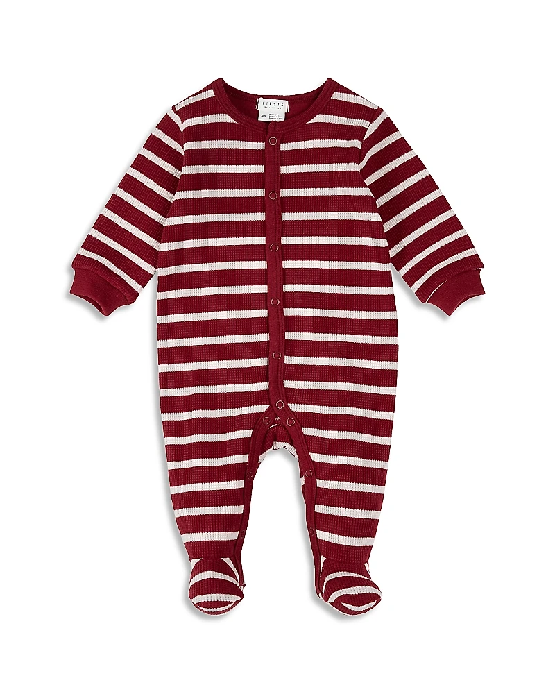 Firsts by petit lem Unisex Striped Knitted Thermal Footie - Baby