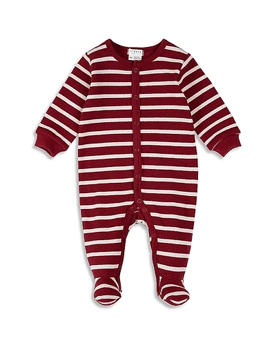 Firsts by petit lem Unisex Striped Knitted Thermal Footie - Baby