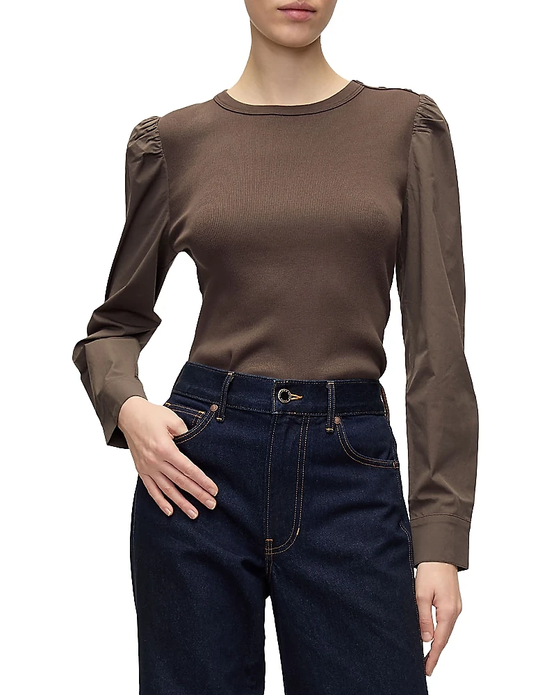 Veronica Beard Fersia Mixed Media Tee