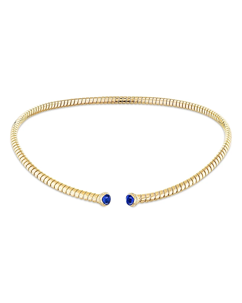 Marina B Sapphire & Diamond Flexible Tubogas Collar Necklace