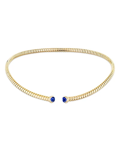 Marina B Sapphire & Diamond Flexible Tubogas Collar Necklace