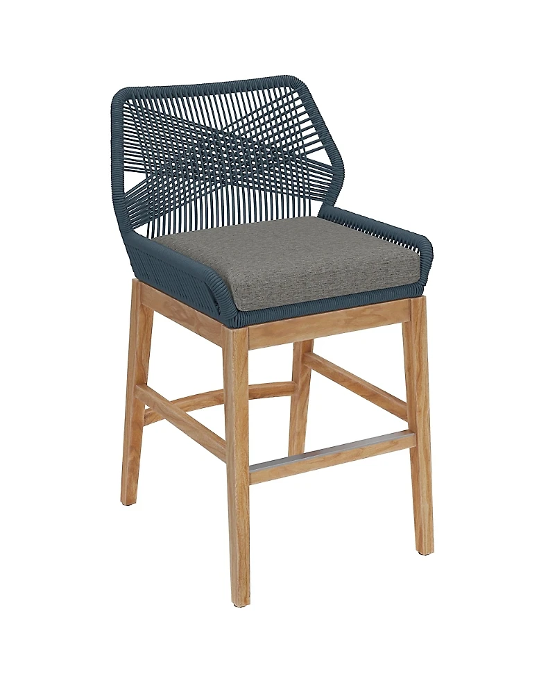 Modway Wellspring Outdoor Patio Teak and Rope Counter Stool