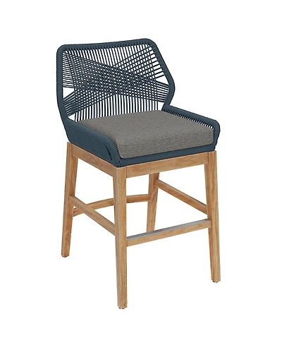 Modway Wellspring Outdoor Patio Teak and Rope Counter Stool
