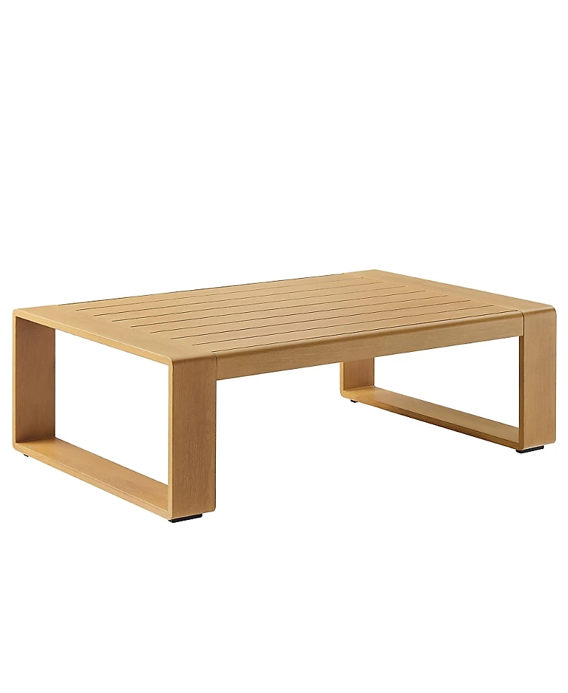 Modway Lirienne Outdoor Patio Aluminum Faux Wood Coffee Table