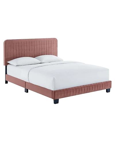 Modway Celine Channel Tufted Performance Velvet Platform Bed, King